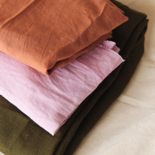 Stacked linens.