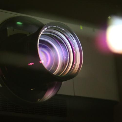 A close-up of a projector.