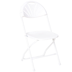 White Fanback Folding Chair