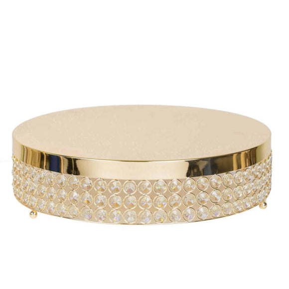 Cake Stand (Gold w/ Beads)