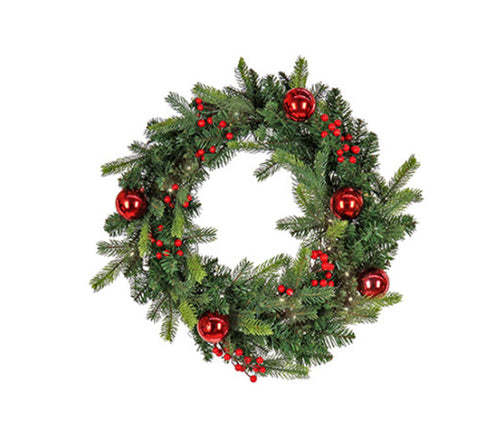 Scotch Creek Fir 24 Wreath With White Lights