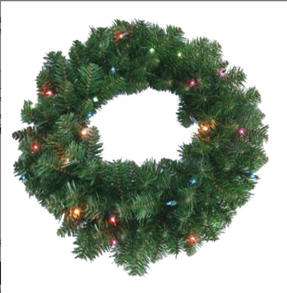 Wreath with Multi - Color Lights 24