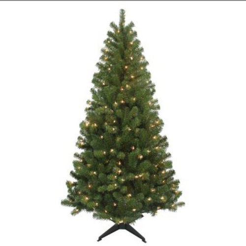 7' Douglas Fir with White Lights